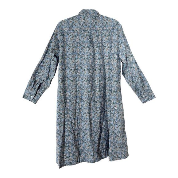 Natural Life Long Sleeve Blue Cottagecore Prairie Floral Shirt Dress Medium - Picture 2 of 10